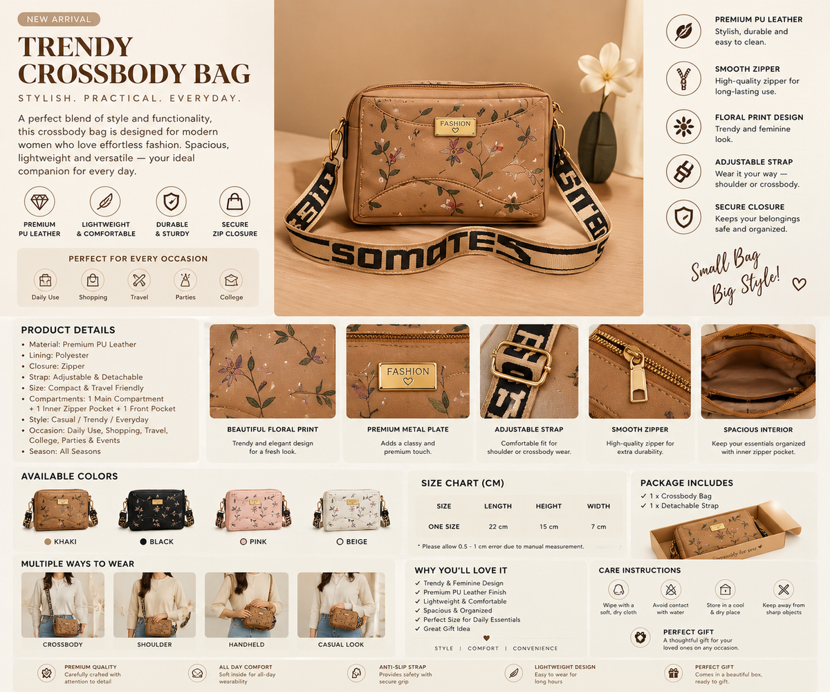 Trendy crossbody handle bag for women
